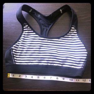 Champion Striped Sports Bra Black White Sz XS/S